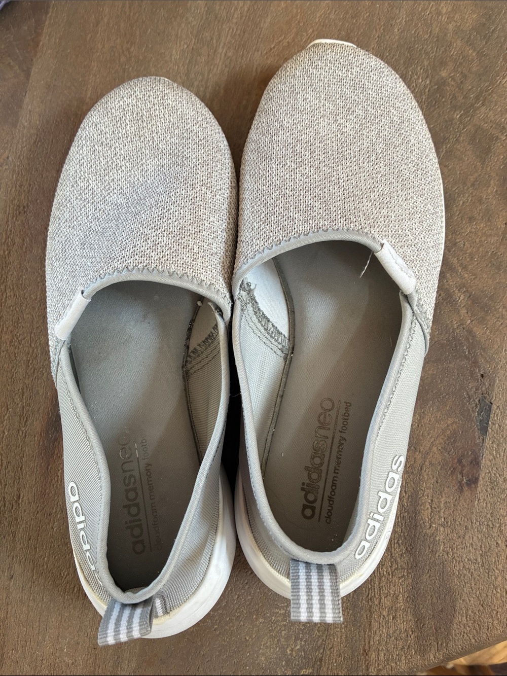 adidas Slip-On Knit Sneakers in Light gray